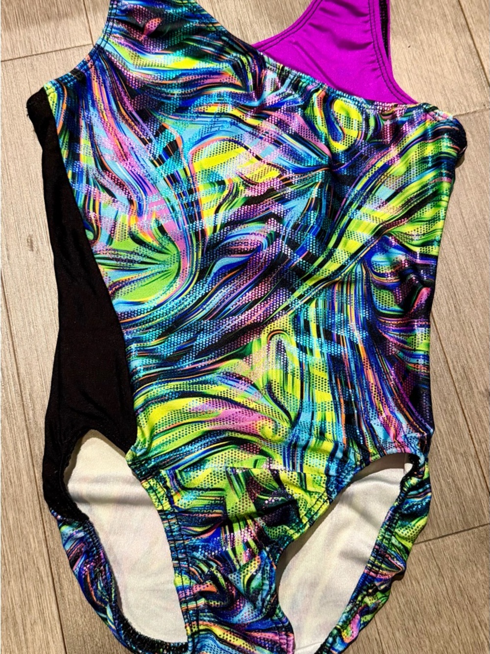 Multicolor Swirl One-Piece Gymnastics leotard